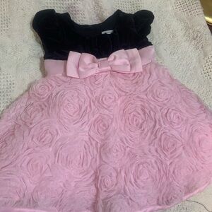 Jon’s Michelle baby party dress size 6mo black velvet top organza bottom  new